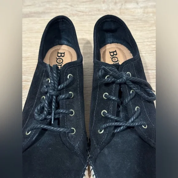 NEW Born Seel Lace Up Flat in Black Suede Size 8 - Picture 5 of 11